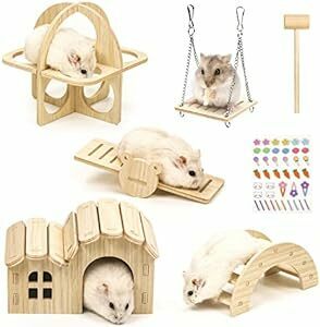 5 point set hamster house hamster toy small animals for toy wooden small animals small shop playing place pet playing tool . tree is u