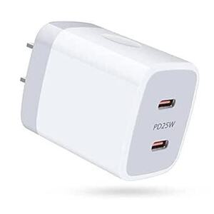 Viviber 急速充電器 iPhone ACアダプター Type-C 充電器 純正 USB PD2ポート 25W タイプc コン