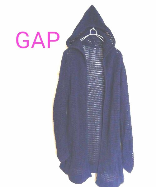 GAP サマーニットメッシュフードガウン/カーディガン