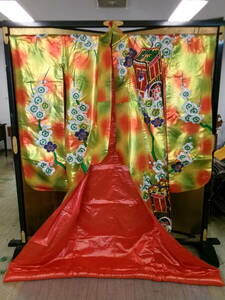 N-758[5-23]*11 wedding .. colorful wedding kimono flower .. place car kimono .... silk bride .. Japanese clothes wedding wedding 