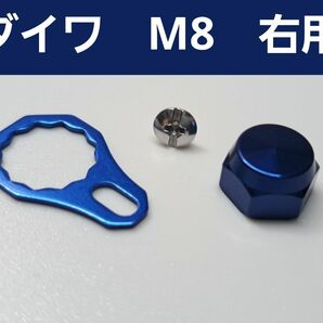 ベイトリールロックナット/リテーナーセット　ブルー　ダイワ右用