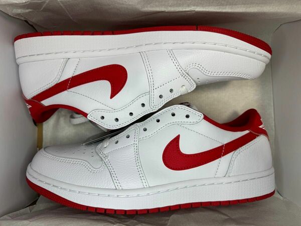 新品 Nike Air Jordan 1 Retro Low OG White and University Red 27.5cm