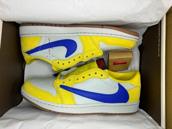 新品 Travis Scott × Nike WMNS Air Jordan 1 Retro Low OG Canary 28cm