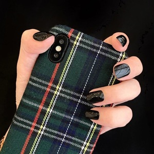 iPhone12mini case green stripe cloth cloth tartan check 