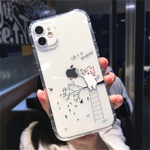 iPhone11ケース 可愛い猫、ネコ、ねこ リンゴロゴ