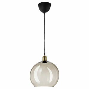 IKEAya-kobs bin smoked silver metal fittings pendant light glass shade 