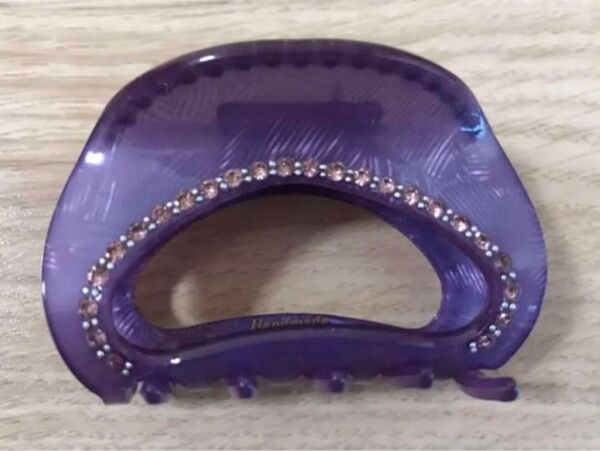 紫 バイオレット ハンドメイド ヘアークリップ ヘアアクセサリー ビジュー 高級