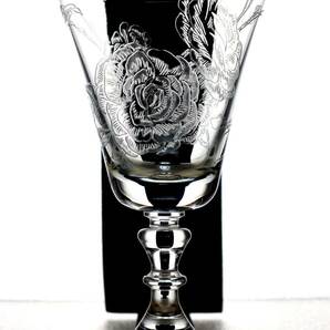 349★検 オールド バカラ グラス ）フォストリア Fostoria 薔薇柄 エッチング ワイン ◆アンティーク グラス の画像1