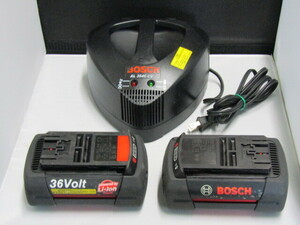 【現状品】○BOSCH　ボッシュ　充電器+バッテリー×2個　AL3640CV　36V　電動工具　コードレス　O.05.15.L