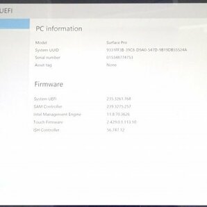 【ジャンク品/部品取り用】タブレットPC Microsoft Surface Pro Model:1796 メモリー8GB/SSD256GB バッテリー膨張 ＠J179の画像9