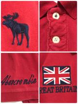 【人気L】アバクロンビー＆フィッチ　刺繍ロゴ入りポロシャツ　レッド　H829_画像6