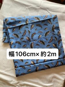 【生地幅106cm×約2m】綿100％生地 At the Lake Fabric＜魚の柄＞