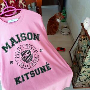  regular goods *Maison KITSUNE regular price ¥24200* college manner T-shirt * unisex * men's XS lady's M,L* as good as new 