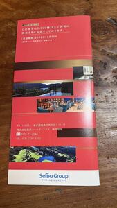 西武ホールディングス株主☆優待券1冊