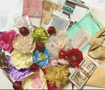 髪飾り 花飾り 花ピン アクセサリー クリスマス ラッピング袋 ギフトバッグ プレゼント ヘアピン お菓子袋 オーナメント ピンク_画像1