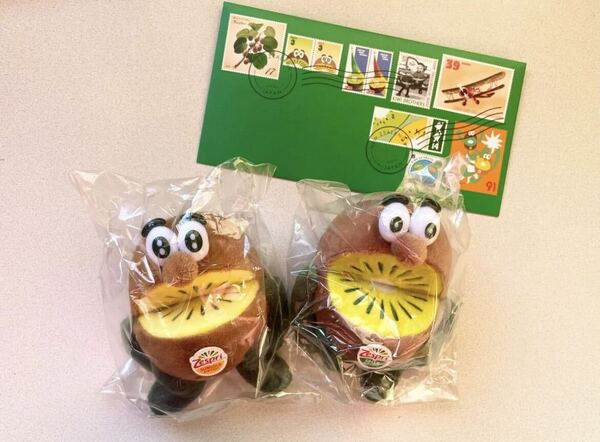新品 ゼスプリ キウイブラザーズ ぬいぐるみ 小 当選 グリーン ゴールド ペア Zespri
