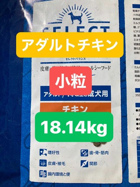 【在庫限り！！】セレクトバランス／アダルト／チキン小粒　18.14kg