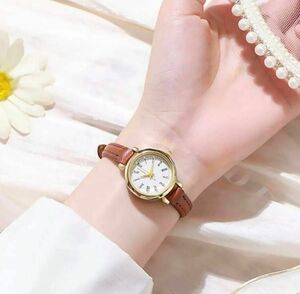 新品　女性用腕時計 レディース腕時計　ブラウン　大人可愛い　フェミニン　きれいめ　フェミニン　アクセサリー　カジュアル　シンプル　