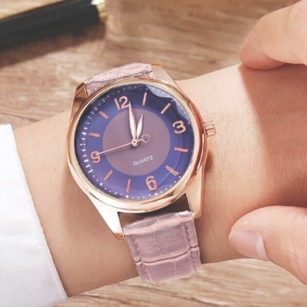新品　レディース腕時計 クォーツ腕時計　パープル　フェミニン　きれいめ　カジュアル　大人可愛い　ファッション　アクセサリー　紫色