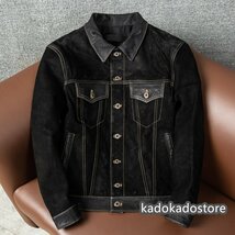 ★新品★ライダースジャケット レザージャケット 羊革 スエード　ヴィンテージ vintage　本革 革ジャン メンズフ Ｓ～4ＸＬ_画像1