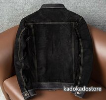 ★新品★ライダースジャケット レザージャケット 羊革 スエード　ヴィンテージ vintage　本革 革ジャン メンズフ Ｓ～4ＸＬ_画像2