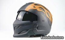 内蔵ゴーグル ヘルメットバイクヘルメット フルフェイス ハーフヘルメット ハーレーレトロコンビネーションヘルメット 組立式 M-XXL_画像8