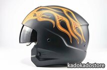 内蔵ゴーグル ヘルメットバイクヘルメット フルフェイス ハーフヘルメット ハーレーレトロコンビネーションヘルメット 組立式 M-XXL_画像3