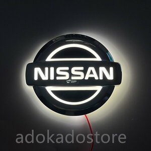 ★新品★日産 NISSAN 5D LEDエンブレム 交換式 11.7X10.0cm ホワイト