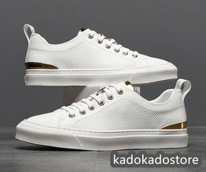  new goods sneakers men's leather shoes cow leather white shoes man and woman use original leather sandals handsome ventilation mesh white 24-27