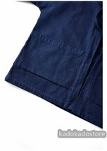 職人手作り 藍染 カバーオール 半纏 褞袍 綿&麻 ワークジャケット ゆったり 大きいサイズ 天然藍 インディゴ 薄手 M~2XL選択可_画像5