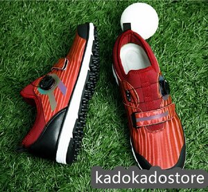  new goods * golf shoes new goods men's sport shoes sneakers strong grip soft spike sport shoes gradation . slide water-repellent red 25-27.5