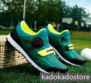  new goods * golf shoes new goods men's sport shoes sneakers strong grip soft spike sport shoes gradation . slide water-repellent green 25-27.5