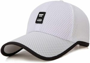 キャップ メンズ メッシュ通気構造 軽量 性熱中症対策 速乾性 帽子 通気性抜群 UVカット 日よけメッシュキャップ -042白