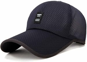 キャップ メンズ メッシュ通気構造 軽量 性熱中症対策 速乾性 帽子 通気性抜群 UVカット 紫外線対策 日よけ メッシュキャップ -ネイビー