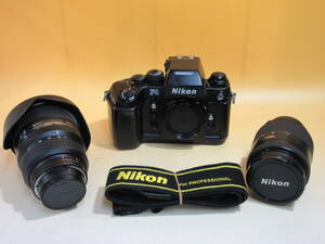 【ジャンク扱い】ニコン　一眼レフカメラ＋レンズx2　Nikon F4/AF-S NIKKOR 17-35mm/AF NIKKOR 28-105mm　簡易動作確認済 1円開始 J1 H2309