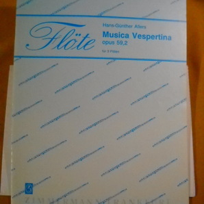 ハンス・ギュンター・アラース Musica Vespertina op. 59/2 3本のフルートのためのアンサンブル楽譜 ZIMMERMAN社 異次元航法堂 輸入楽譜の画像1