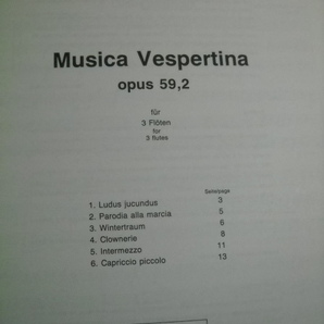 ハンス・ギュンター・アラース Musica Vespertina op. 59/2 3本のフルートのためのアンサンブル楽譜 ZIMMERMAN社 異次元航法堂 輸入楽譜の画像5