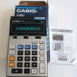 CASIO Casio калькулятор J-30 12 колонка Showa Retro счет машина рабочее состояние подтверждено 