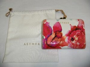 ★エーテル/AETHER 二つ折り財布/がま口財布/エナメル/アロハ柄系/ショートウォレット/札入れ/小銭入れ/カードケース/美品★