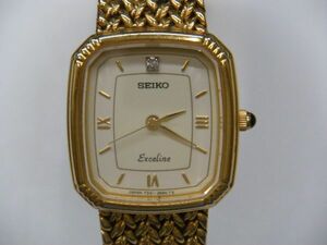 ★セイコー エクセリーヌ/SEIKO Exceline/7321-6600/アイボリー色系文字盤/ゴールド色系/クォーツ/レディース/希少★