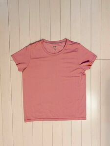 ユニクロ　ドライEXクルーネックTシャツ　ピンク　Lサイズ　