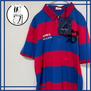 【タグ付き】 セルジュブランコ ポロシャツ サイズXL レッド ブルー ボーダー 半袖シャツ ボーダー 半袖 赤 青