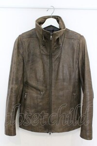 【SALE】SCHLUSSEL / スタンドネックオイルレザーシングルライダースジャケット O-23-10-31-016-SC-ja-YM-ZT-M119