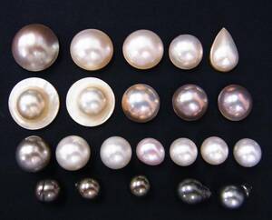  pearl pearl loose summarize set half jpy pearl jewelry unset jewel gem size approximately 11.5-21.54mm summarize eyes person approximately 65.0g