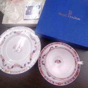 #788 MINTON ROSE plate cup & saucer 3 point summarize Minton cake plate Western-style tableware bo-n tea ina storage goods 