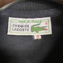 70's 80's フランス製 ラコステ ポロシャツ 希少カラー ブラック サイズ4 ゴールデンサイズ 鹿の子 LACOSTE 半袖_画像5