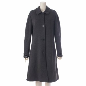 【マックスマーラ】Max mara S MAX MARA レーヨン ビジュー ロング コート ジャケット アウター グレー M【中古】204525