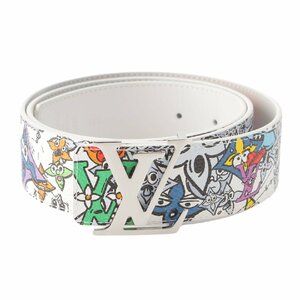 【ルイヴィトン】Louis Vuitton　メンズ モノグラム コミック LVロゴ ベルト M0662T ホワイト 90/36 【中古】【正規品保証】207373