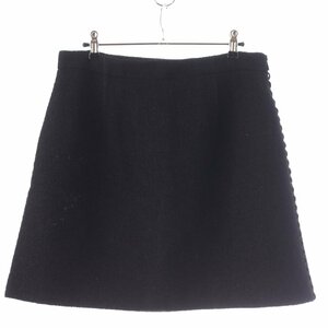 [ Dior ]DIOR 23FW ecru side equipment ornament va- Gin wool miniskirt 411J67P1571 black 42 [ used ][ regular goods guarantee ]207628