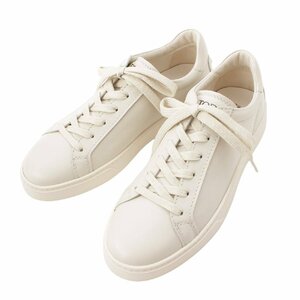 [ Tod's ]Tods 24 year men's leather low cut sneakers shoes eggshell white 7 [ used ][ regular goods guarantee ]207930